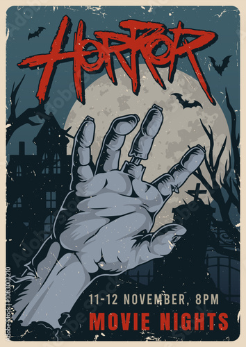 Horror movie nights in a spooky graveyard setting