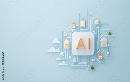 Future technology and artificial intelligence chip business background
 photo