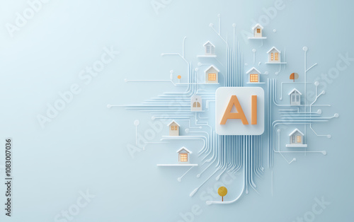 Future technology and artificial intelligence chip business background
 photo