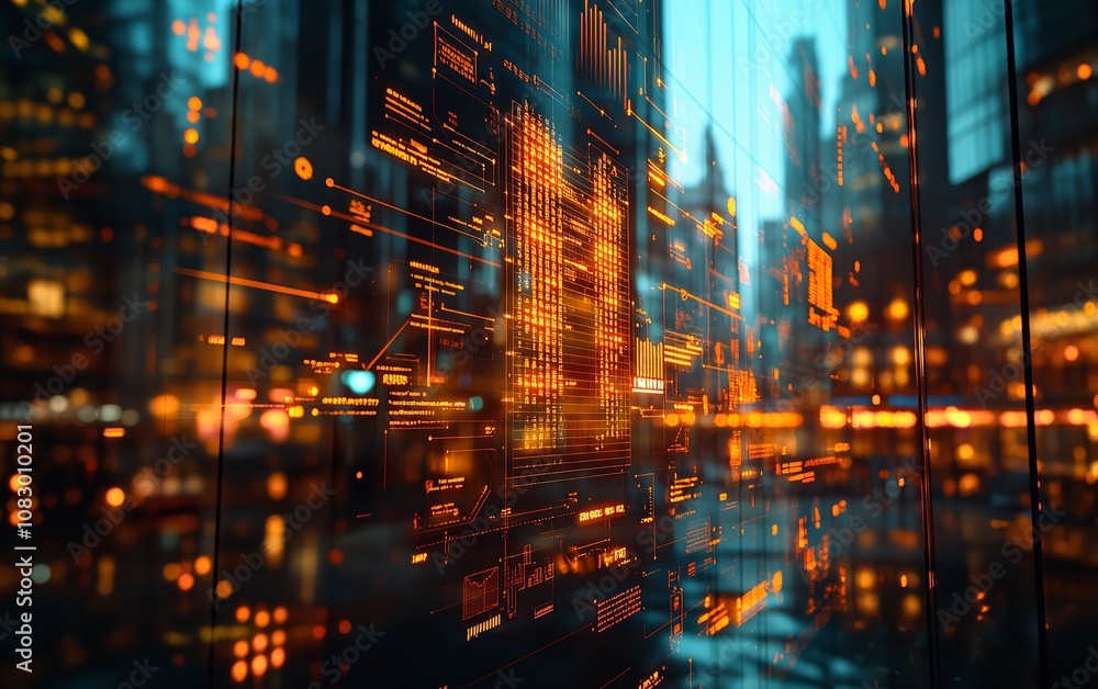 Fototapeta premium Rainy window with city view