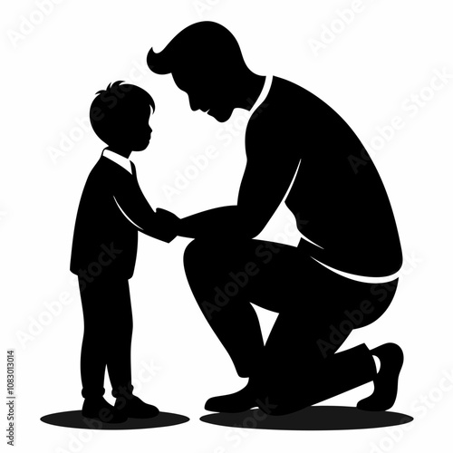 Family Silhouette Collection – Parents, Children, and Grandparents Vector Illustrations for Family Bond and Relationship Concepts