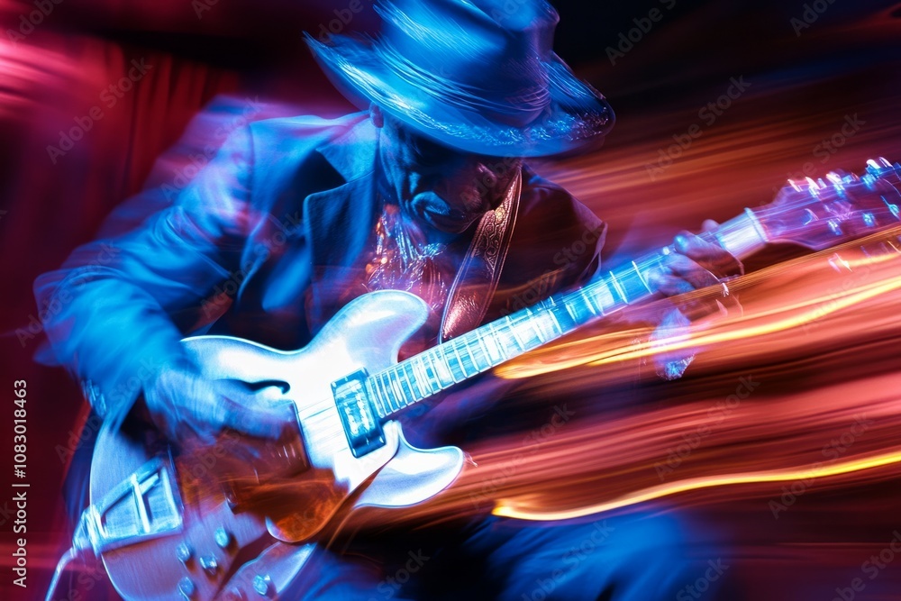 Naklejka premium Jazz blues music art illustration