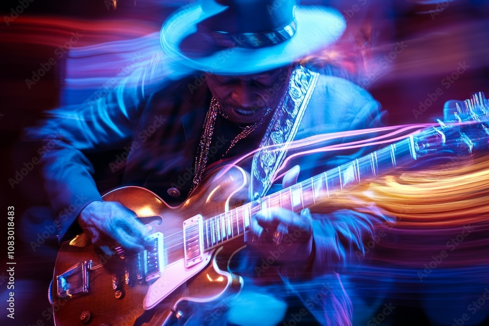 Naklejka premium Jazz blues music art illustration