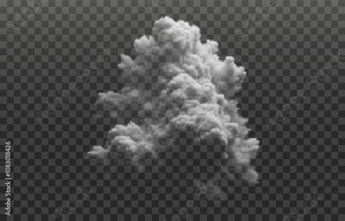 Realistic Cloud, smoke, fog, background png. Vector cloud or smoke on isolated transparent background. Vector 10 EPS