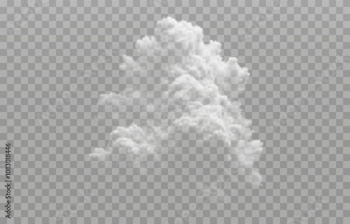 Realistic Cloud, smoke, fog, background png. Vector cloud or smoke on isolated transparent background. Vector 10 EPS