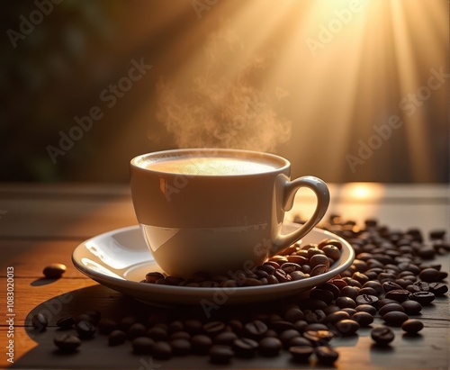 cup of hot coffee with foam,