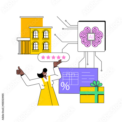 AI-Enhanced Loyalty Programs abstract concept vector illustration.