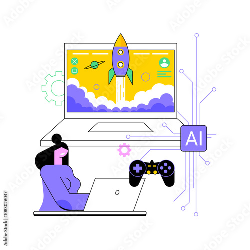 AI-Generated Content abstract concept vector illustration.