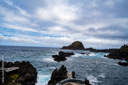 Porto Moniz Madeira Portugal Grey Low cloud day