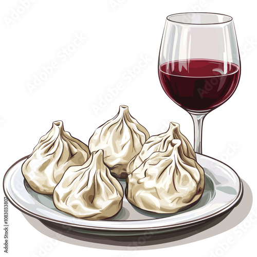 Khinkali with Georgian Wine - Traditional Georgian Cuisine Pairing