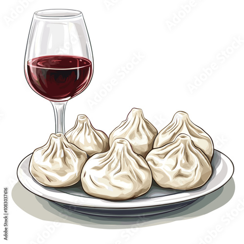 Khinkali with Georgian Wine - Traditional Georgian Cuisine Pairing