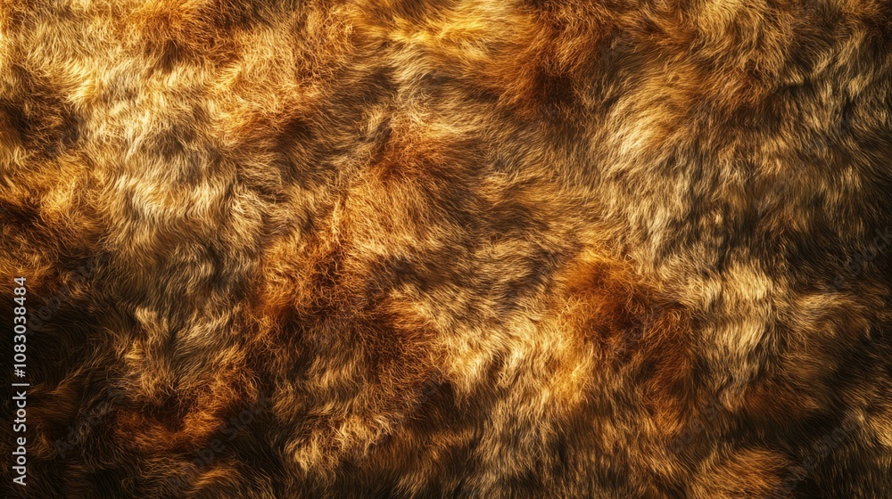 Naklejka premium Brown bear fur texture close up showing soft hairs
