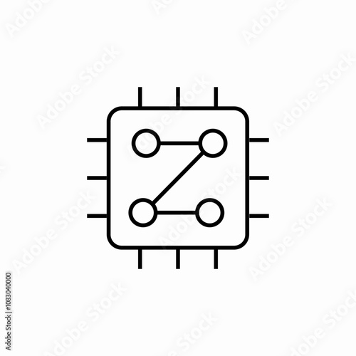 cpu processor icon sign vector photo