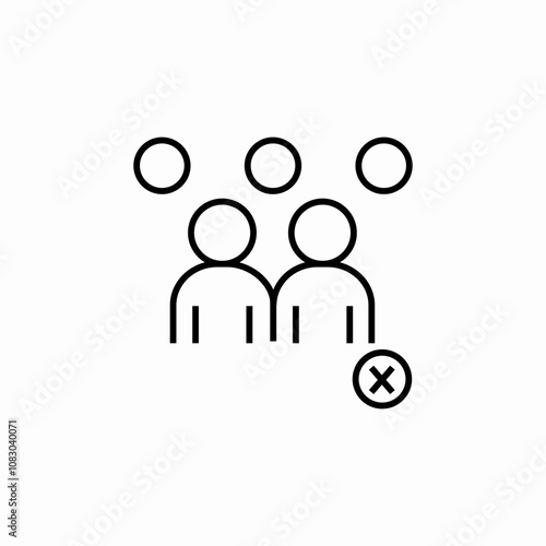 delete group team icon sign vector
