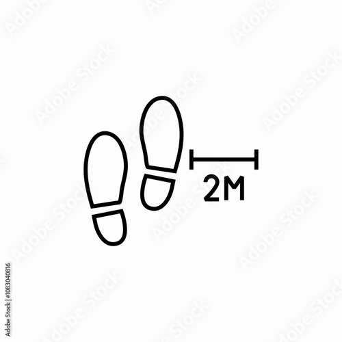 pandemic distance queue icon sign vector