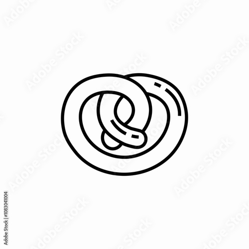 pretzel bakery icon sign vector