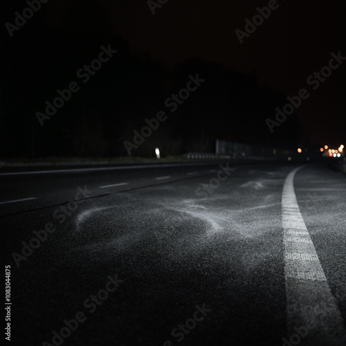 Obraz na płótnie Road salt - Sprinkling salt on the road - against icing w salonie
