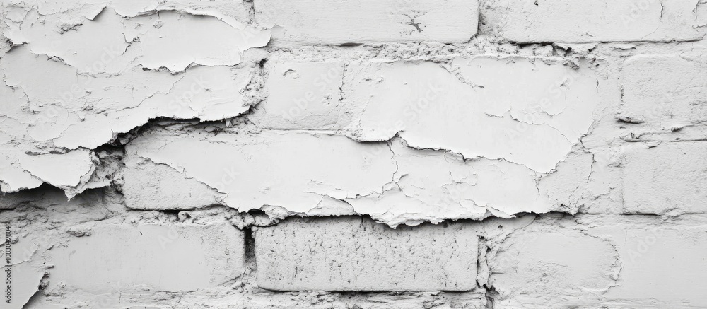 Obraz premium White painted brick wall fragment creating an abstract background composition