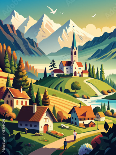 mountain village in the mountains