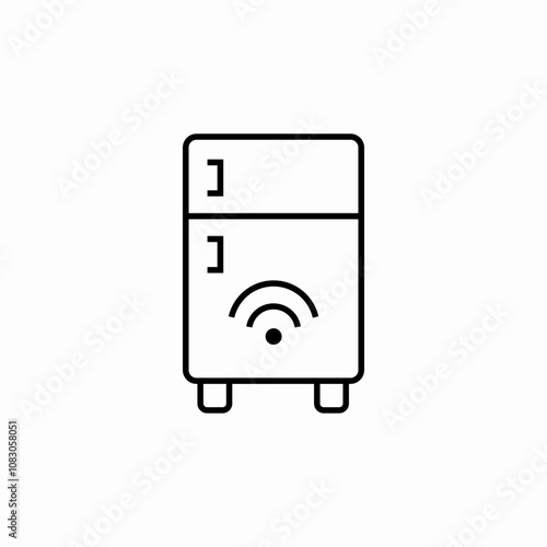 wireless control fridge icon sign vector