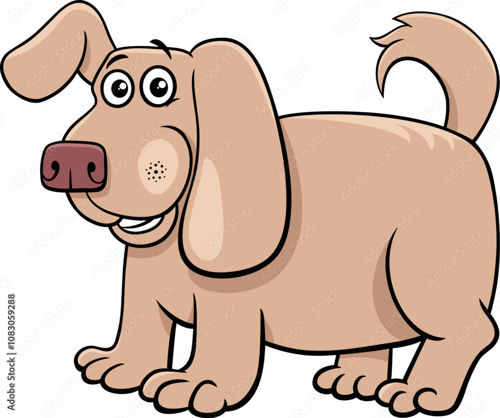 Fototapeta premium cartoon beige dog comic animal character