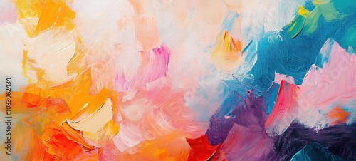 Abstract Colorful Canvas: A Symphony of Hues and Brushstrokes photo