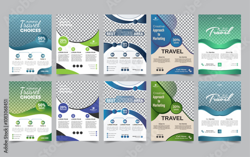 Travel flyer template for travel agency, Travel Flyer, Modern Travel Flyer Template Design bundle
