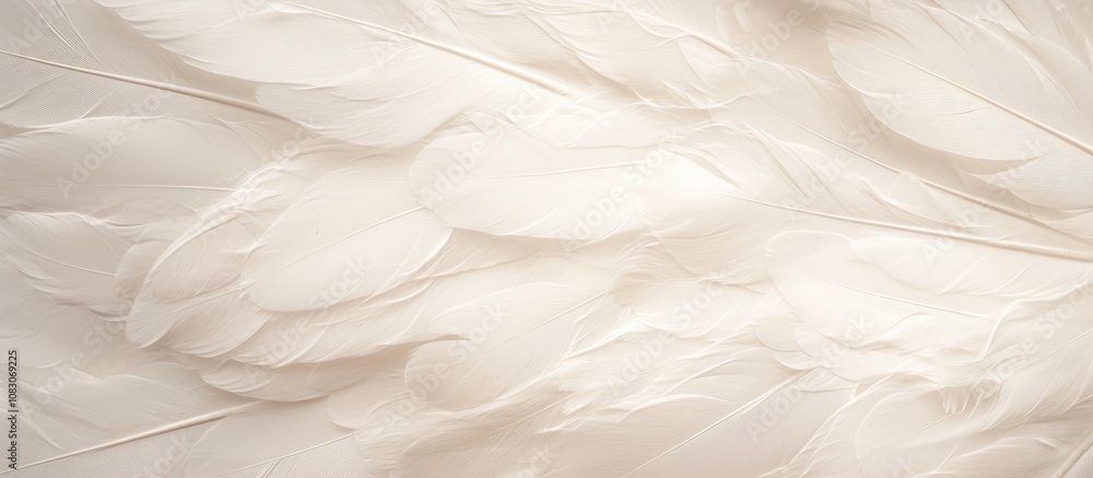 Obraz premium Soft Texture of White Fluffy Feathers on a Vintage Background Elegant Swan Feathers