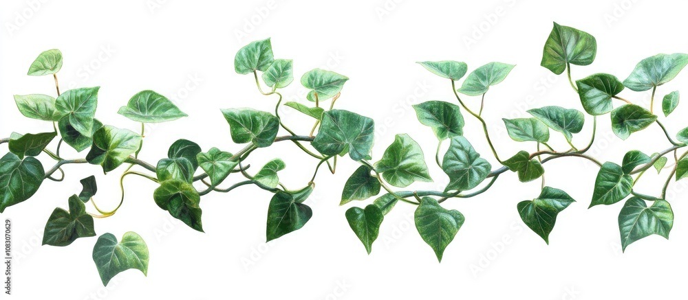 Obraz premium Vine plant jungle climbing against a white background Clipping path included