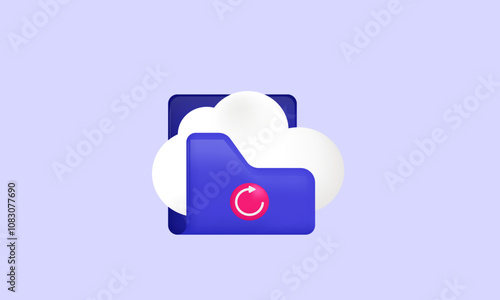 3d cloud storage digital file organization icon 3d design isolated on