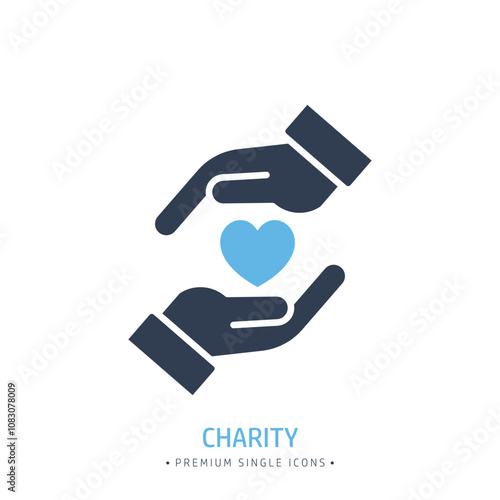 Charity icon. Glyph solid style single icon on transparent background