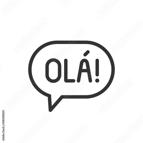 Olá portuguese hello vector icon design
