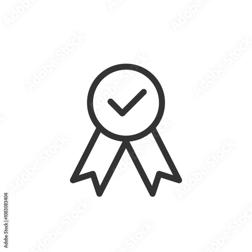 Award linear vector icon isolated on white