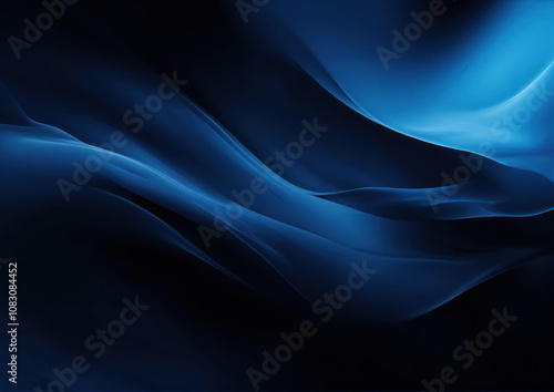 Blue corporate design wave. Technology-themed abstract background with soft motion effects