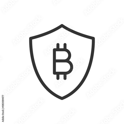 Bitcoin cryptocurrency secure vector icon design concept