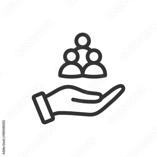 Inclusion support flat vector icon design