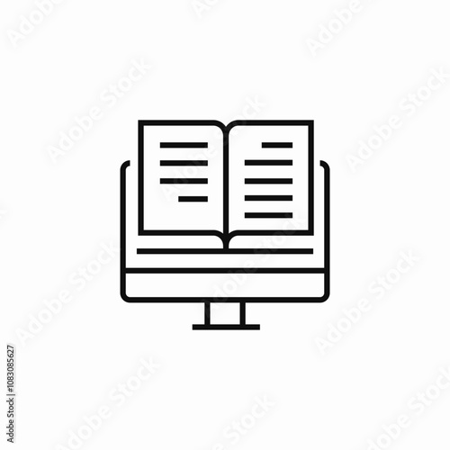 computer online education icon sign vector