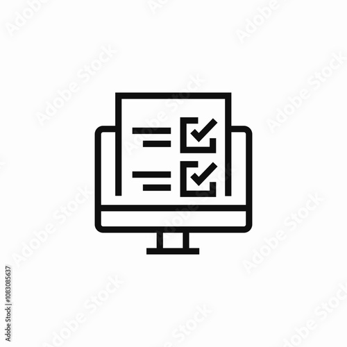 computer online vote list icon sign vector