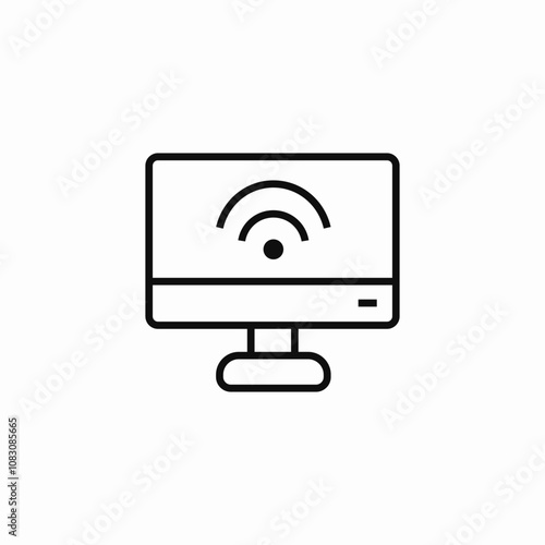 computer wifi internet icon sign vector