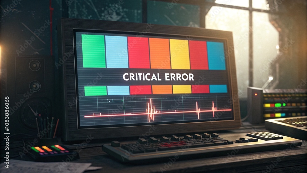 Fototapeta premium Technical Difficulties Screen, Error Screen, System Failure, Offline Screen, No Signal
