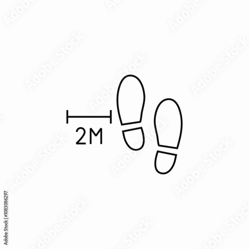 pandemic distance queue icon sign vector