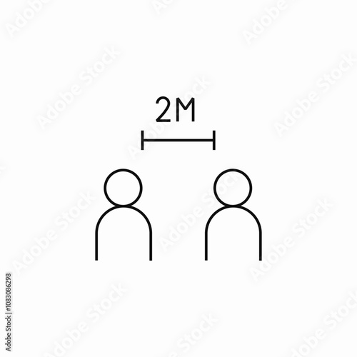 pandemic distance people icon sign vector