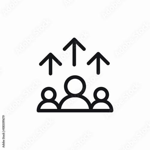 team growth progress icon sign vector
