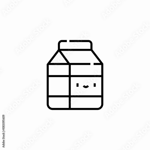 milk pack happy face icon sign vector