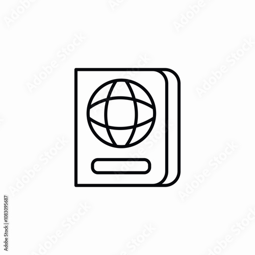 passport document icon sign vector