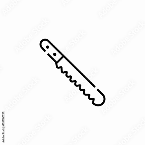 bread knife icon sign vector