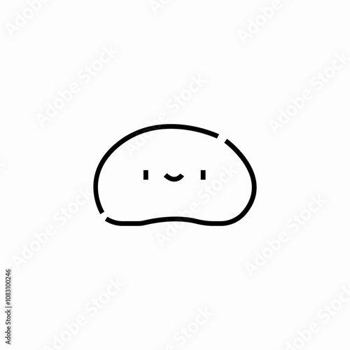 bread slice happy face icon sign vector