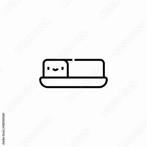 butter plate icon sign vector