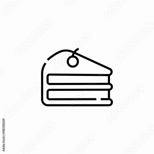 cake piece icon sign vector