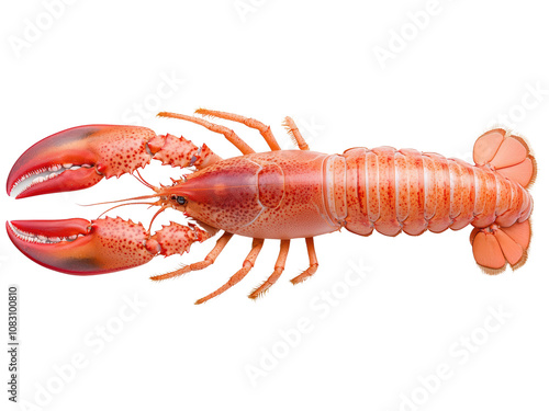 Fresh Lobster on White Background photo